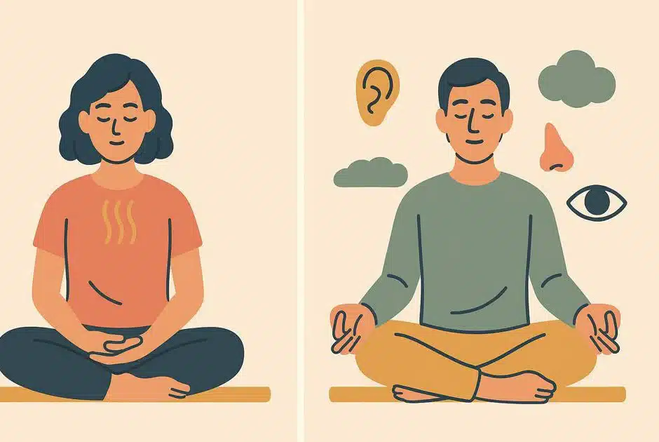 Difference between focused meditation and open awareness explained