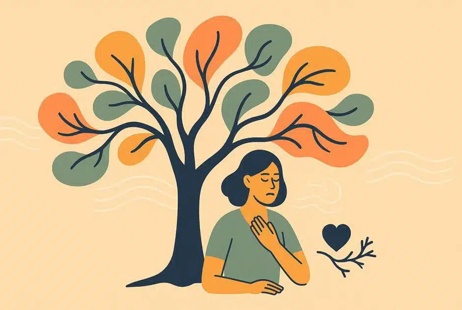 A metaphor of a stable tree with flexible branches symbolises the ideal posture in meditation.